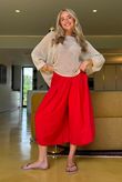 Oscar Pleat Culotte Rouge